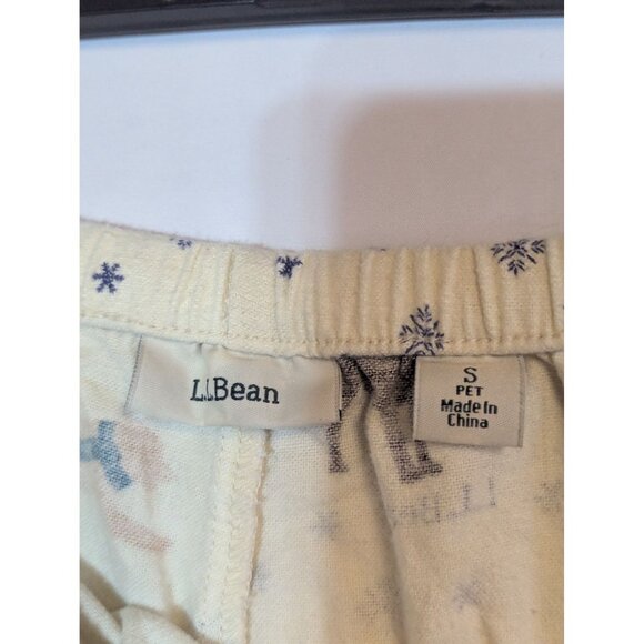L.L. Bean Womens Labrador Dog Print Pajama Pants S Snowflakes Flannel - Picture 3 of 6